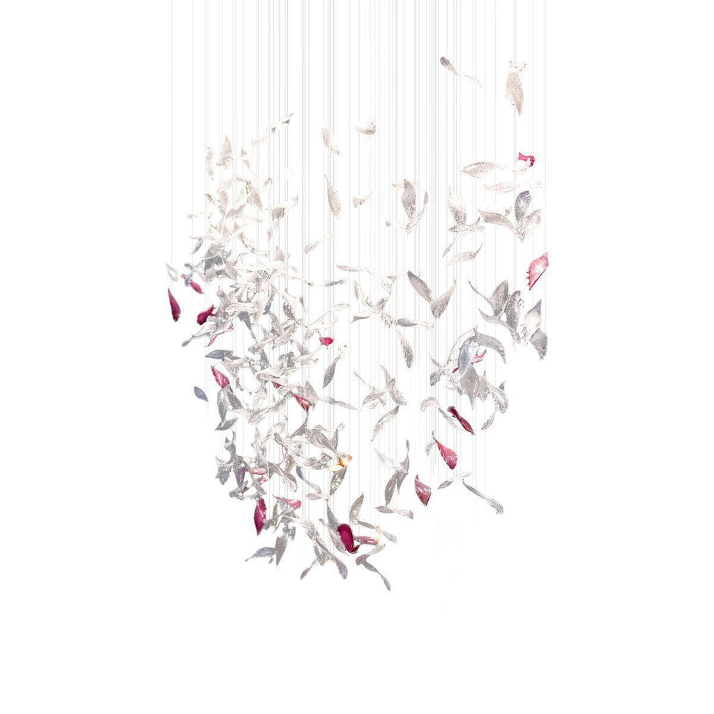 Flying Glass Feather Chandelier