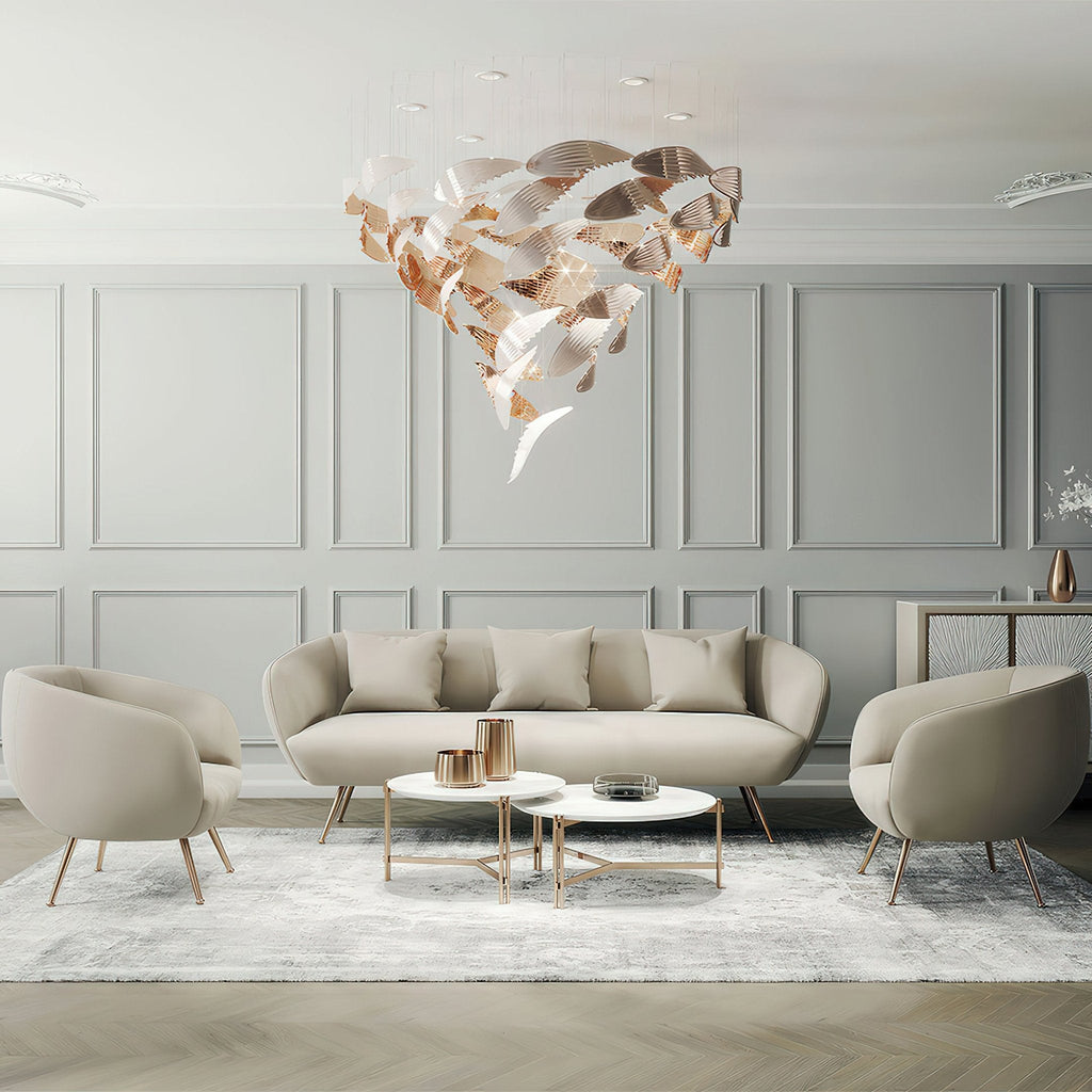 Fluid Layered Glass Ceiling Chandelier - CasaraHouse