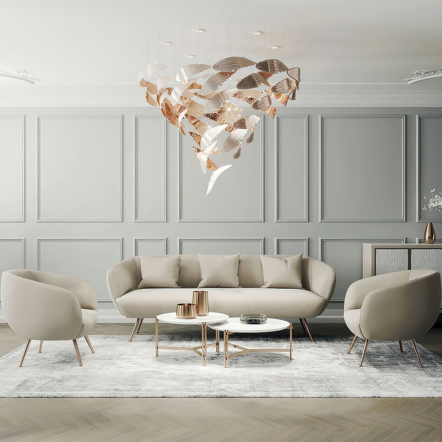 Fluid Layered Glass Ceiling Chandelier - CasaraHouse