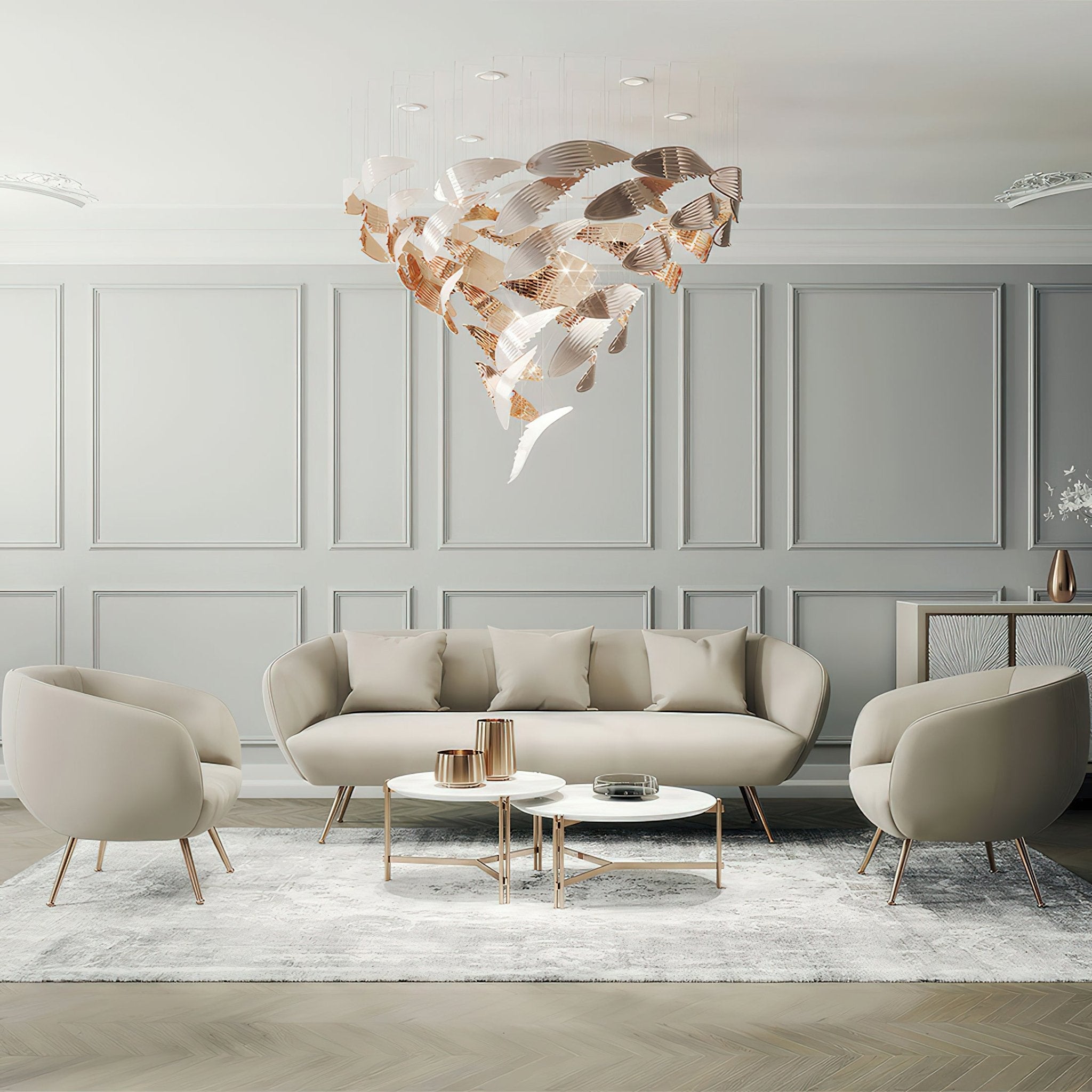 Fluid Layered Glass Ceiling Chandelier - CasaraHouse