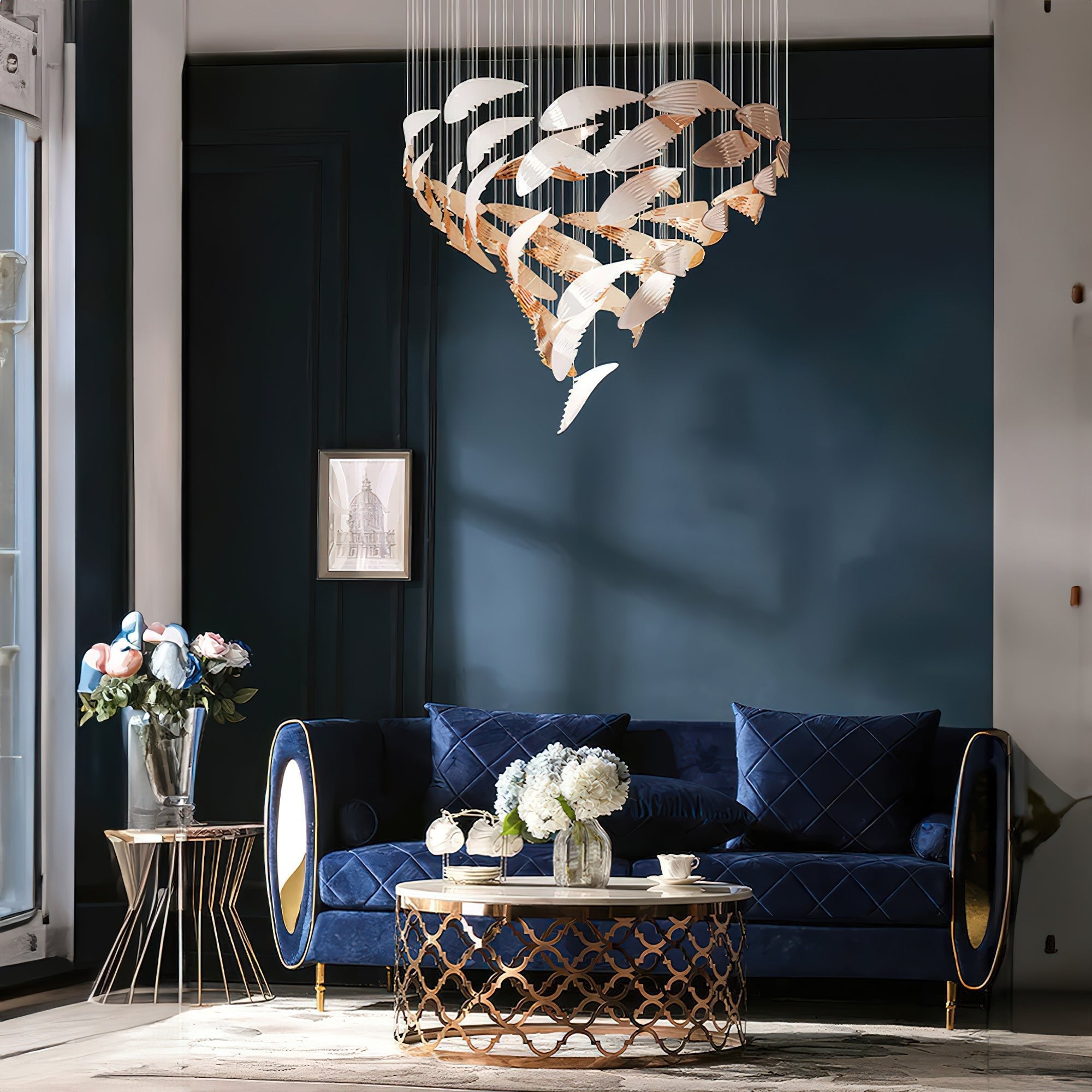 Fluid Layered Glass Ceiling Chandelier - CasaraHouse