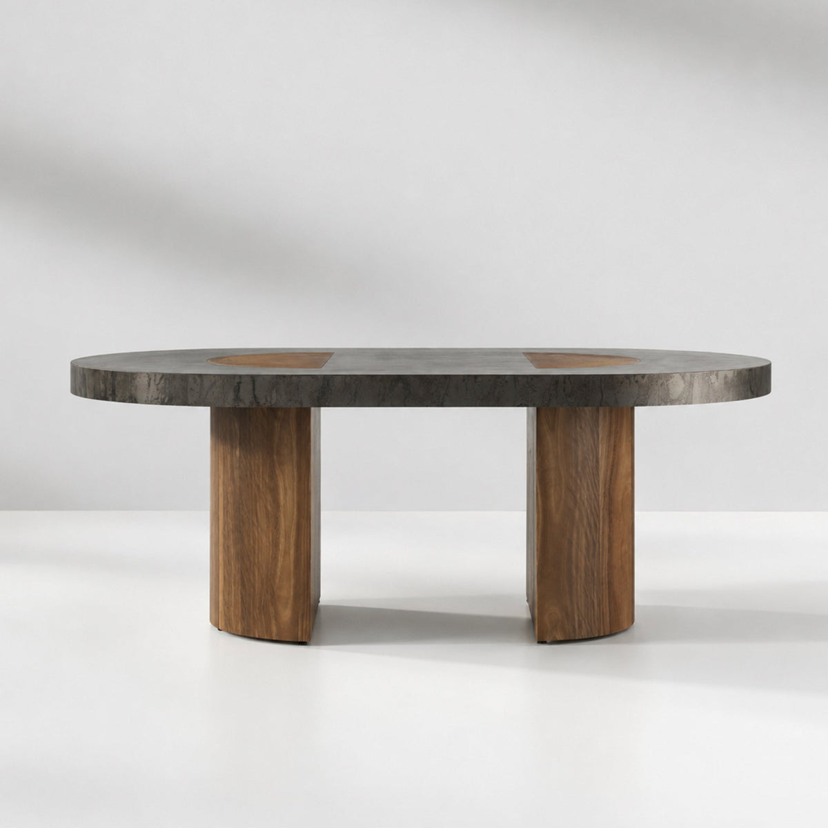 Calacius Dining Table Oxidized Steel Wood Industrial Artisanal Dining