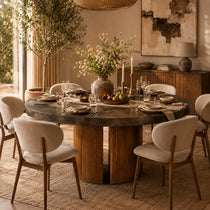 Calacius Artisan Round Dining Table in Reclaimed Reclaimed Wood