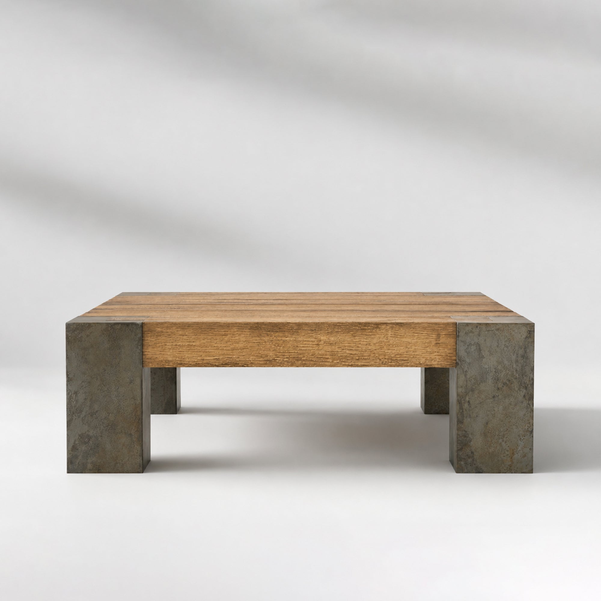 Tellurian Square Oak Coffee Table Wood Cocktail Table Living Room Center Tea Table Vintage Cocktail Table Main image