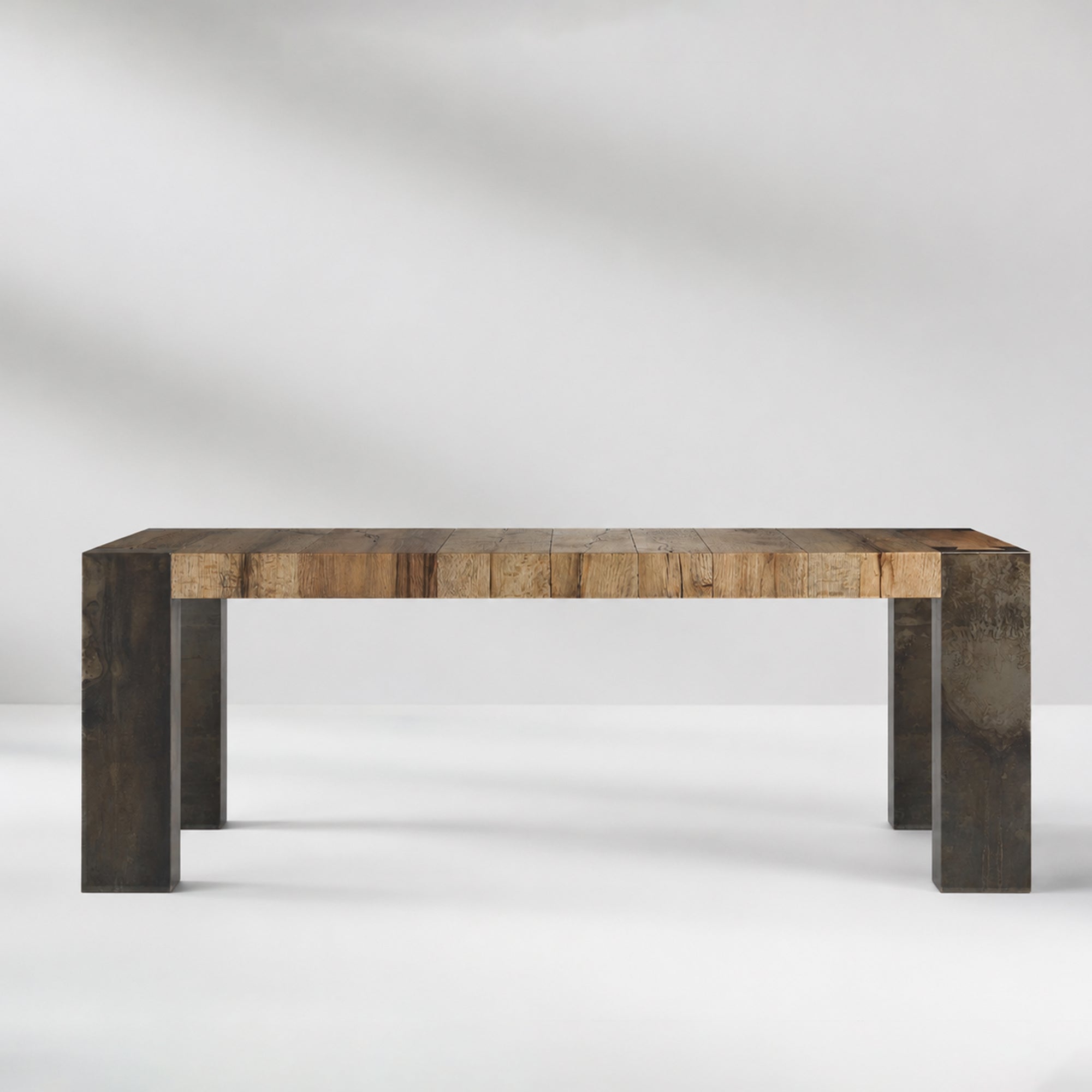 Tellurian Oak Dining Table Rectangular Handcrafted Rustic Industrial Dining Furniture Main image