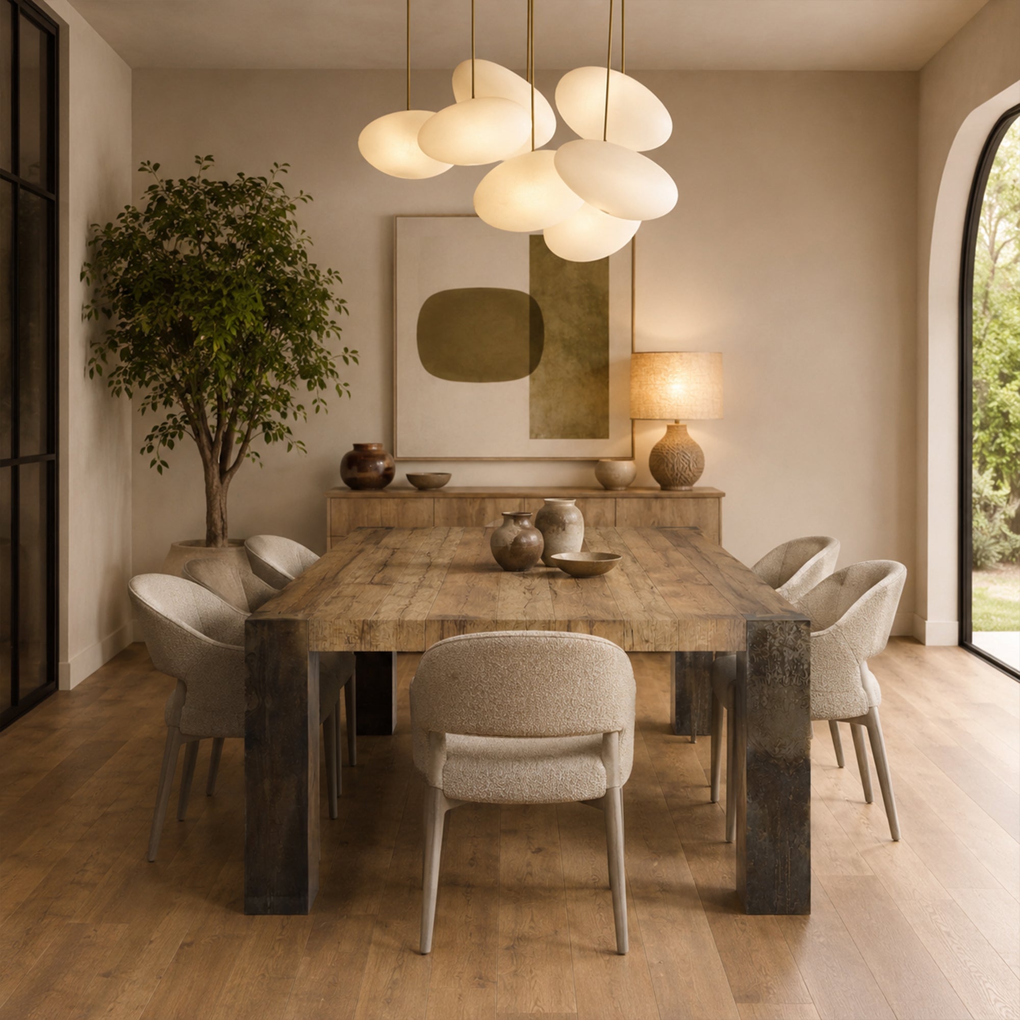 Tellurian Oak Dining Table Rectangular Handcrafted Rustic Industrial Dining Furniture Secondary image