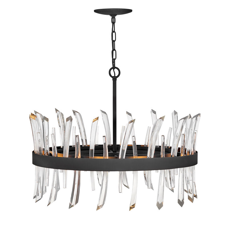 Revel 8 - Light Unique Wagon Wheel Chandelier with Crystal Accents Secondary image