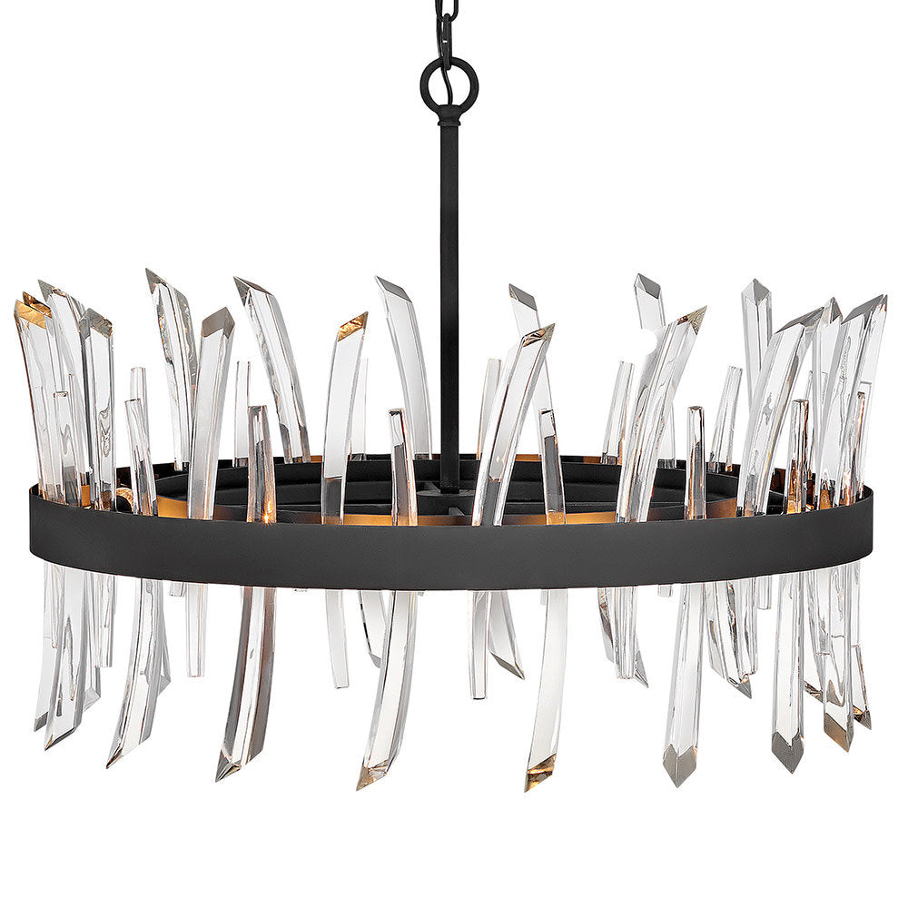 Revel 8 - Light Unique Wagon Wheel Chandelier with Crystal Accents