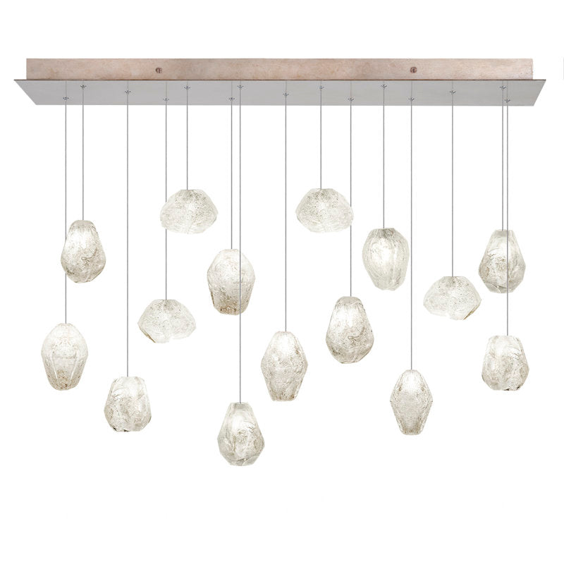 Vitrina Natural Quartz Stone Drop Linear Chandelier