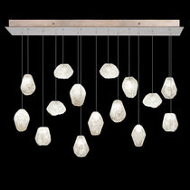 Vitrina Natural Quartz Stone Drop Linear Chandelier