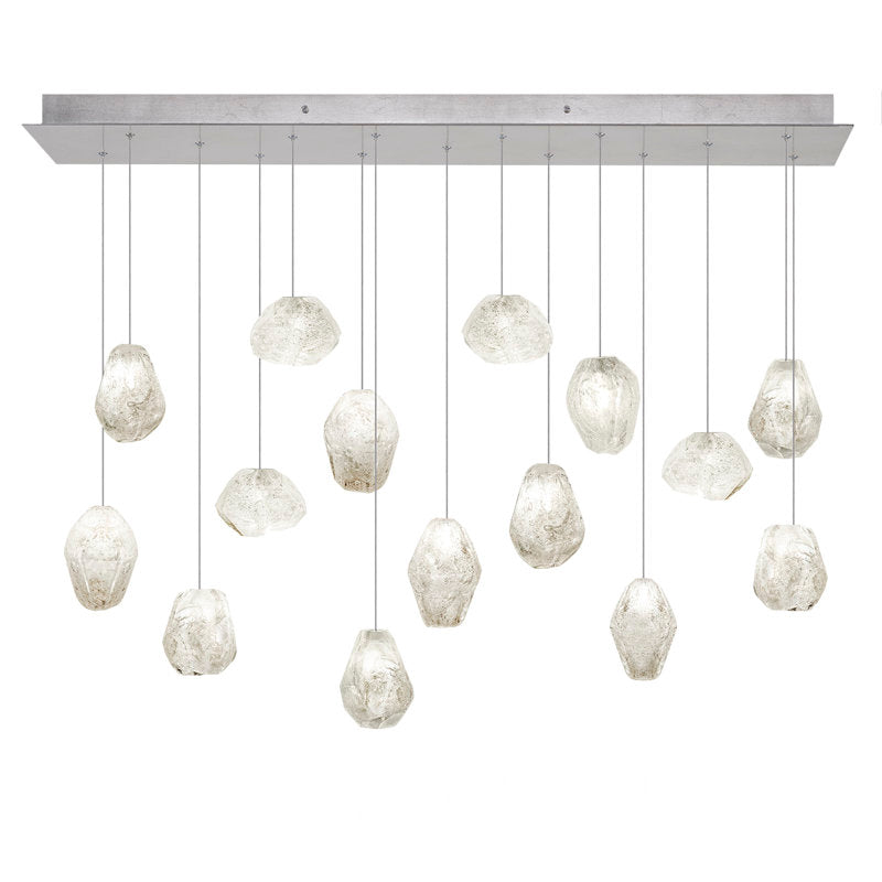 Vitrina Natural Quartz Stone Drop Linear Chandelier