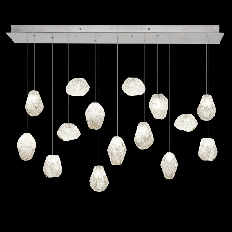Vitrina Natural Quartz Stone Drop Linear Chandelier