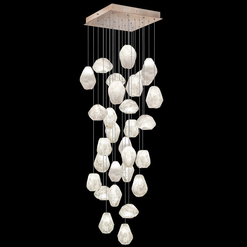 Vitrina Natural Quartz Stone Drop 30-Light Chandelier