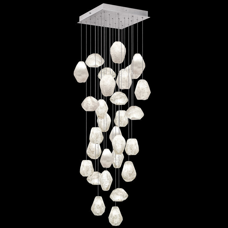 Vitrina Natural Quartz Stone Drop 30-Light Chandelier
