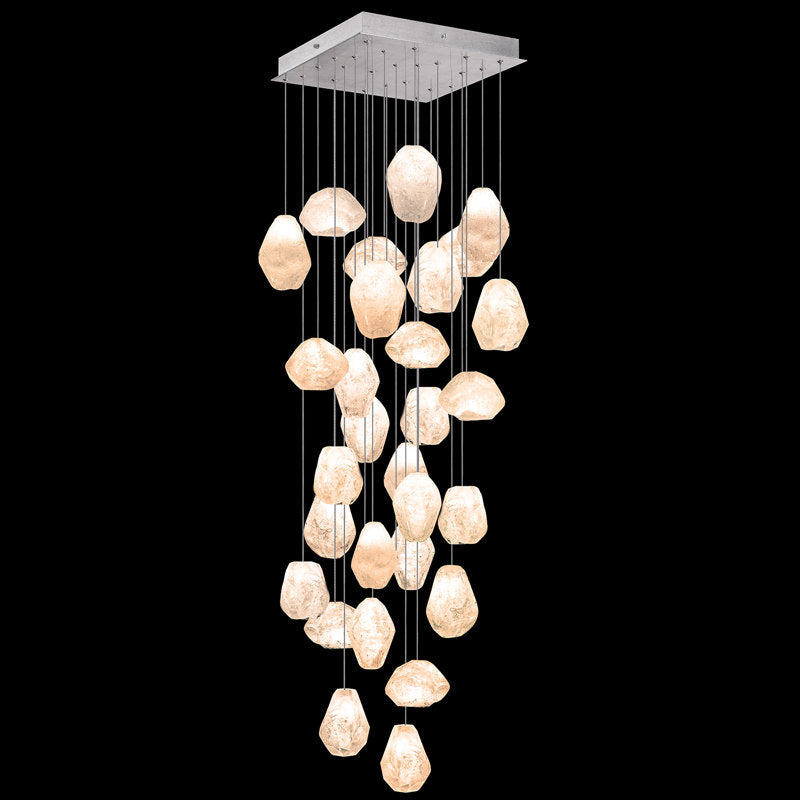 Vitrina Natural Quartz Stone Drop 30-Light Chandelier