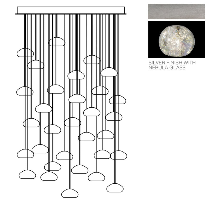 Vitrina Crystal Drop Orbs 30 Ball Large Chandelier