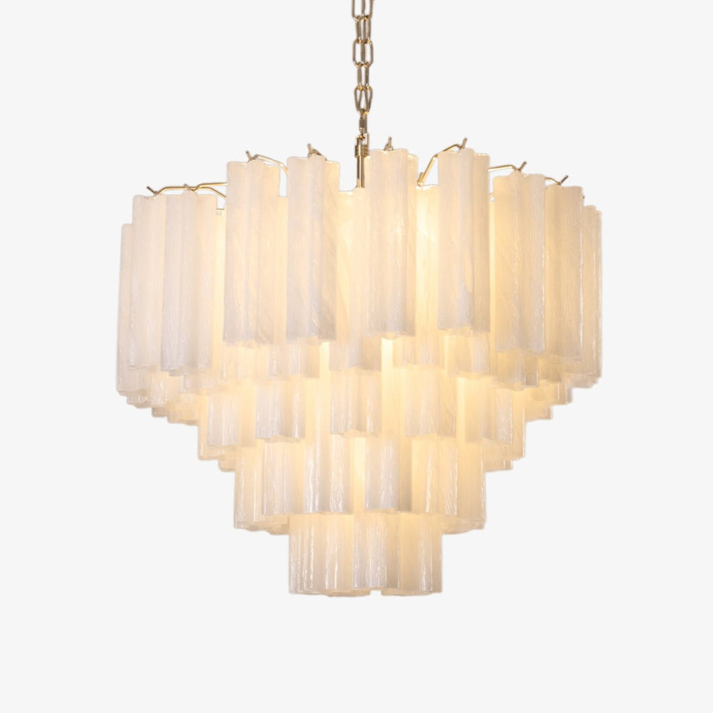 Frosted Murano Glass Cascade Chandelier