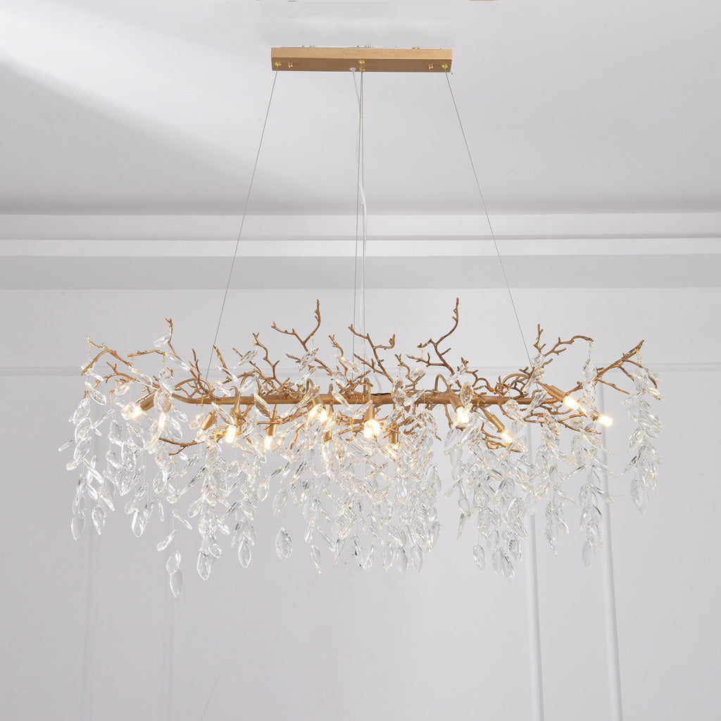 Drop shape Gold Clear Crystal Chandelier Main image