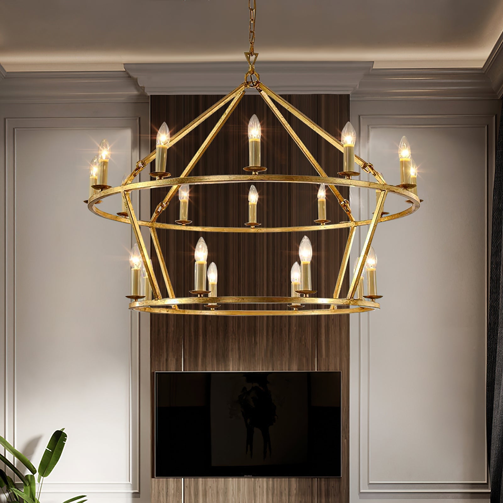 Designer Aurevon Grand Wheel Chandelier - CasaraHouse