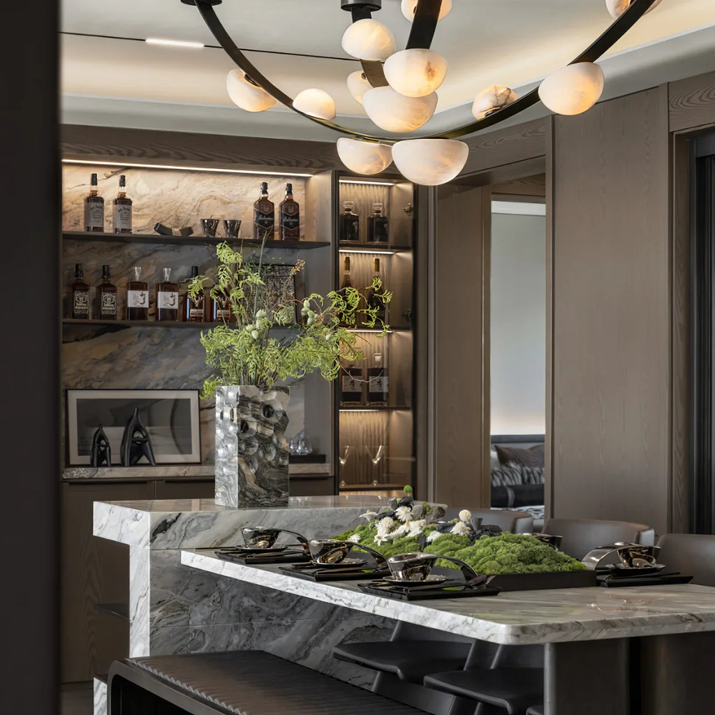Dew Drops Alabaster LED Chandelier