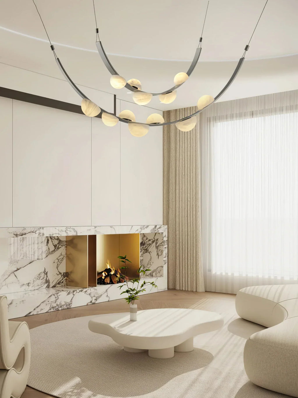 Dew Drops Alabaster LED Chandelier