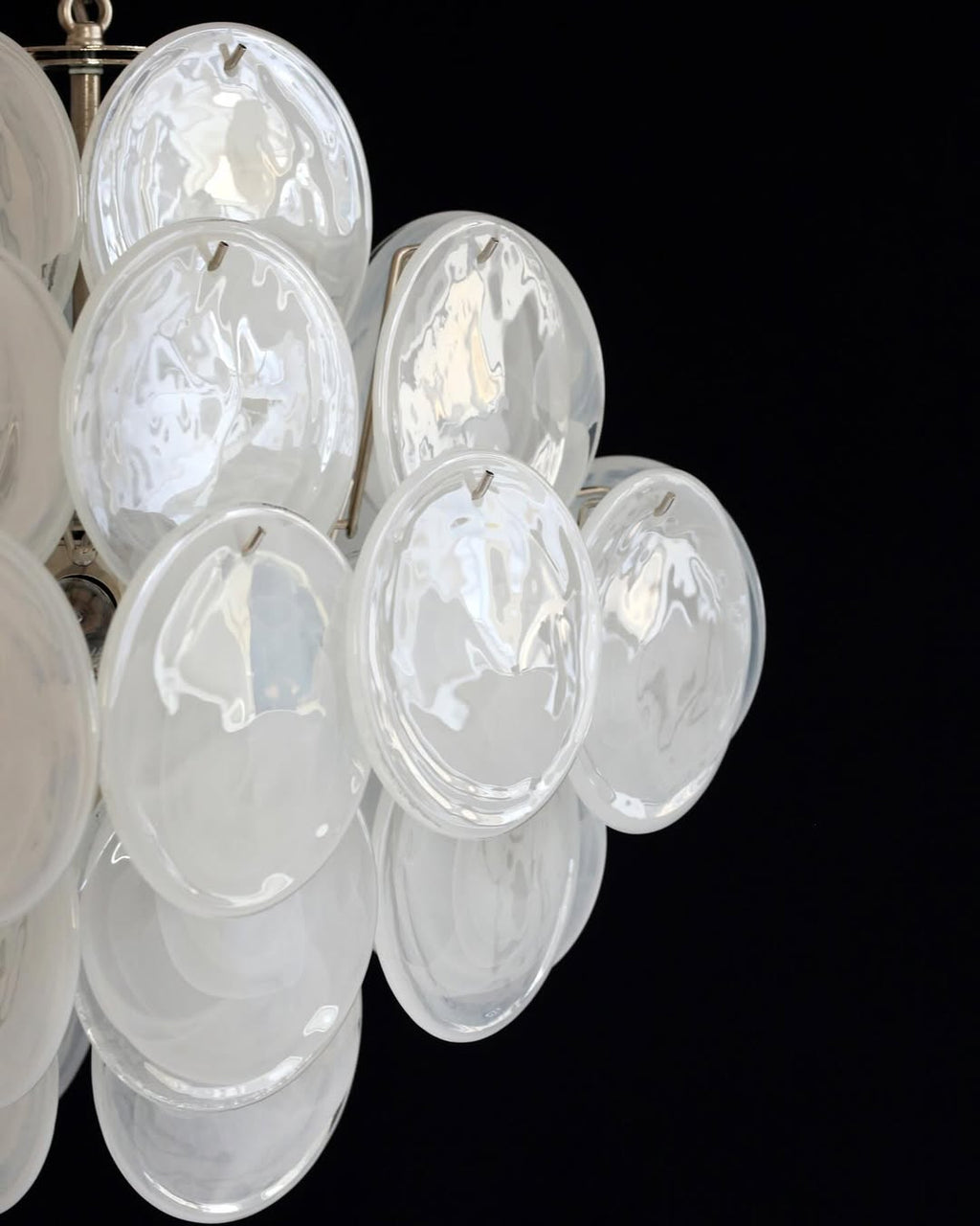 Murano Glass White Disks Chandelier 36