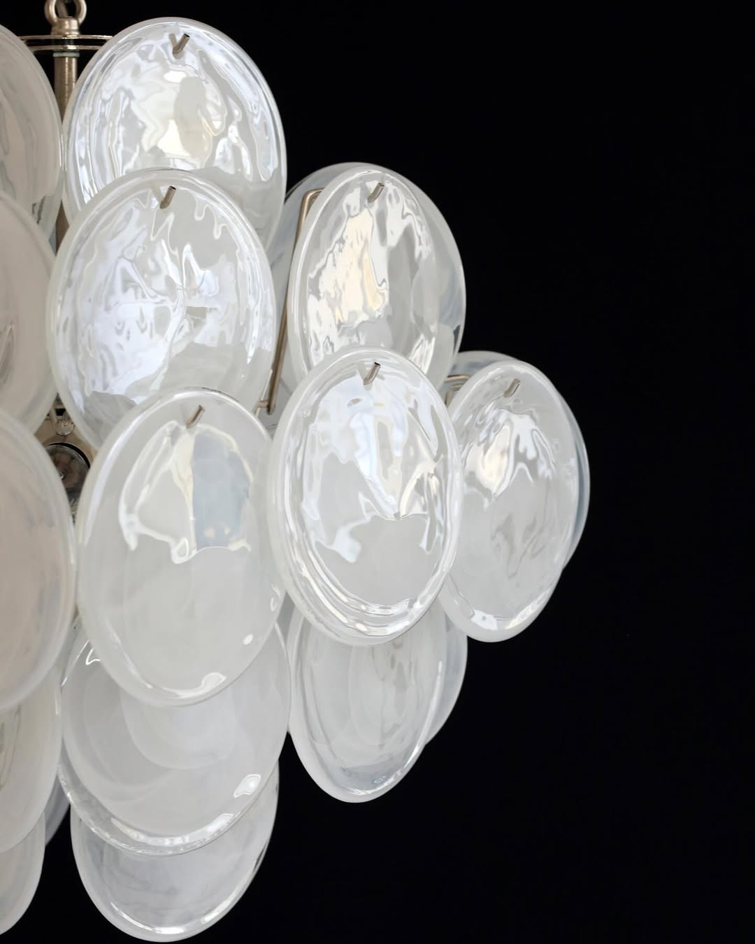 Murano Glass White Disks Chandelier 36