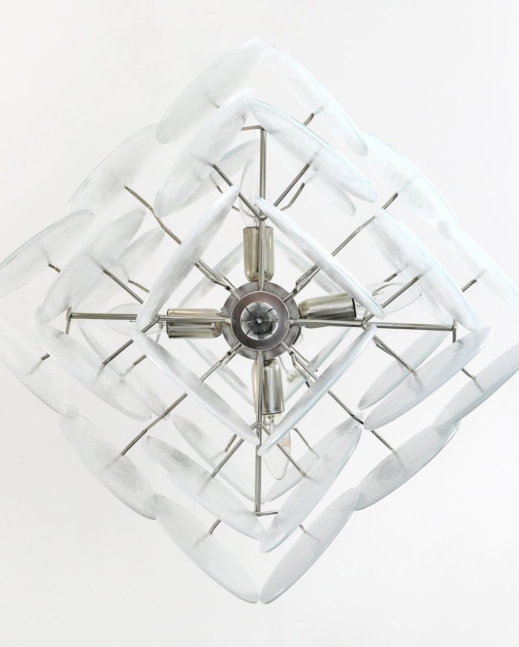 Murano Glass White Disks Chandelier 36