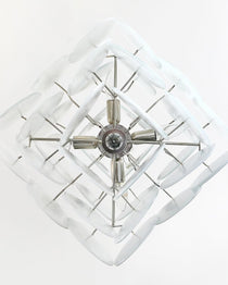 Murano Glass White Disks Chandelier 36