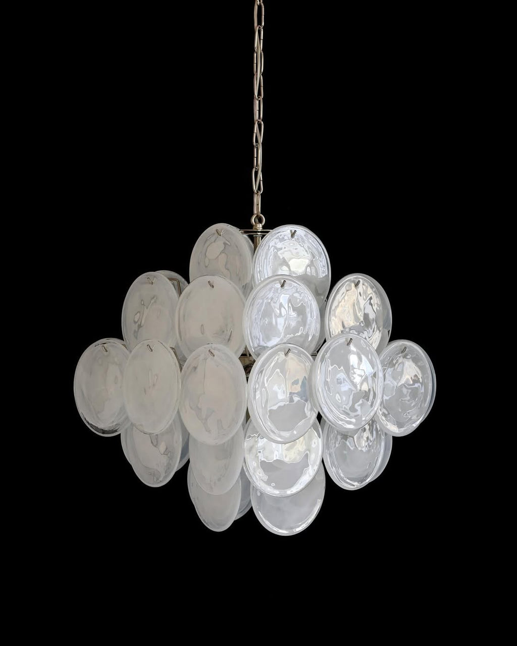 Murano Glass White Disks Chandelier 36