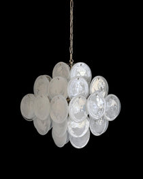 Murano Glass White Disks Chandelier 36