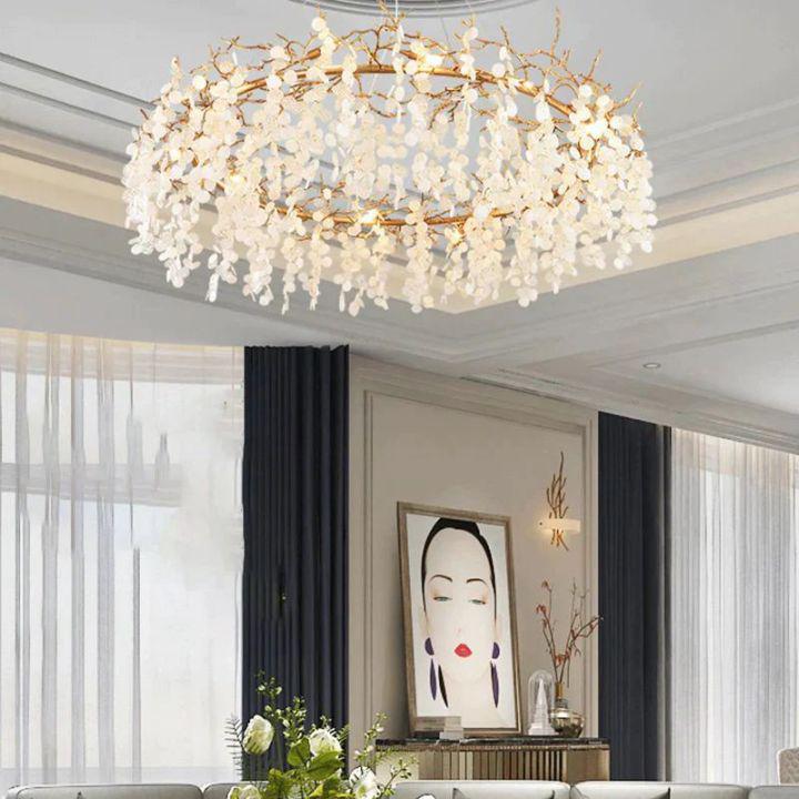 Ardent Branch Crystal Round Circle Chandelier
