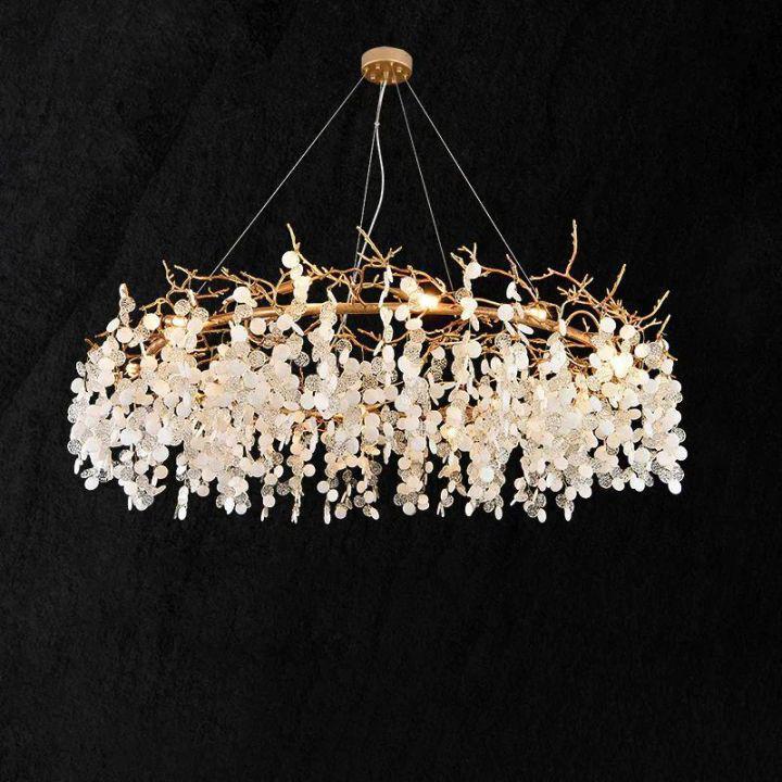Ardent Branch Crystal Round Circle Chandelier
