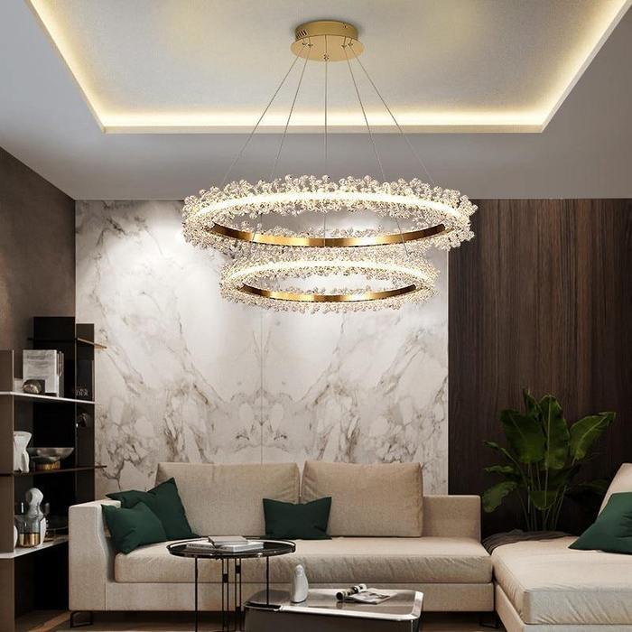 Doris Double Ring Crystal Chandelier Secondary image