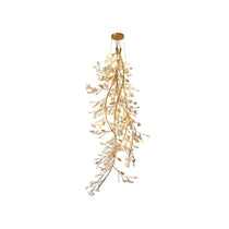 Drooping Ceramic Ginkgo Leaf Chandelier 78'' 98''H