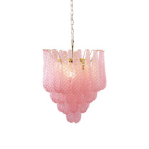 Murano Pink Glass Droplet Chandelier