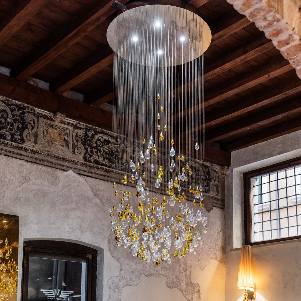 Art Glass Water Drop Chandelier - CasaraHouse