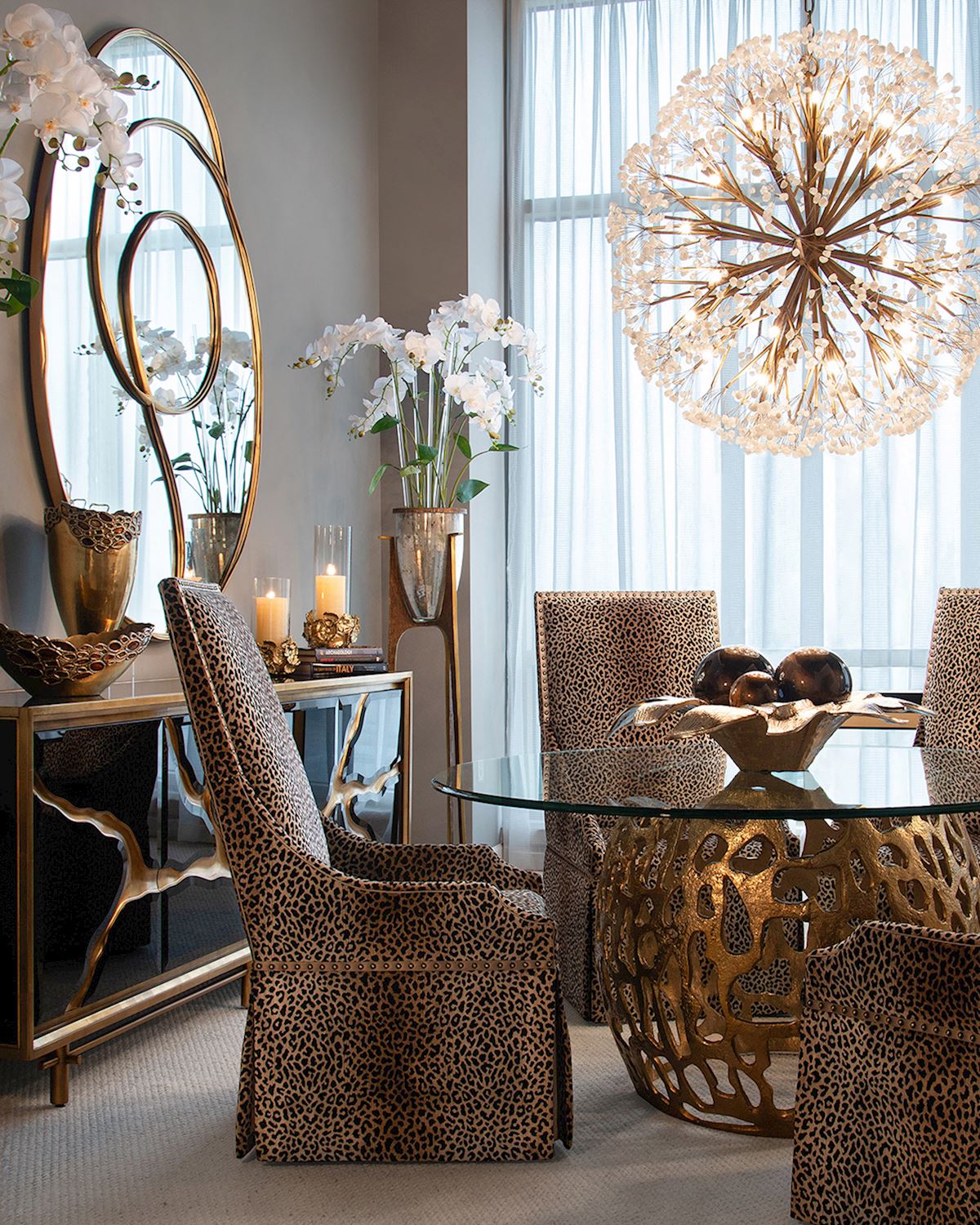 Spherical Thirty-Light Quartz Chandelier  43.5"D Secondary image