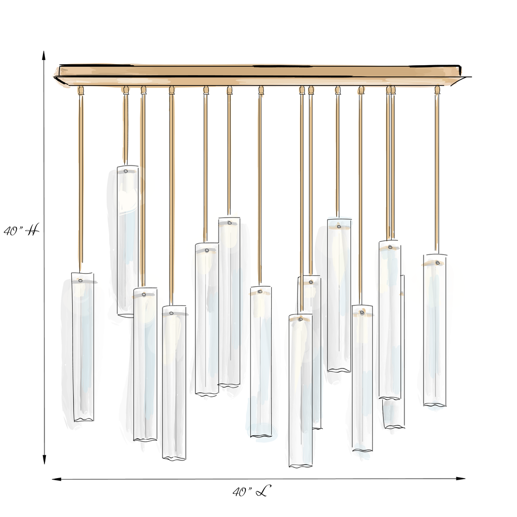 Aria Eden Multi Spot Glass Chandelier