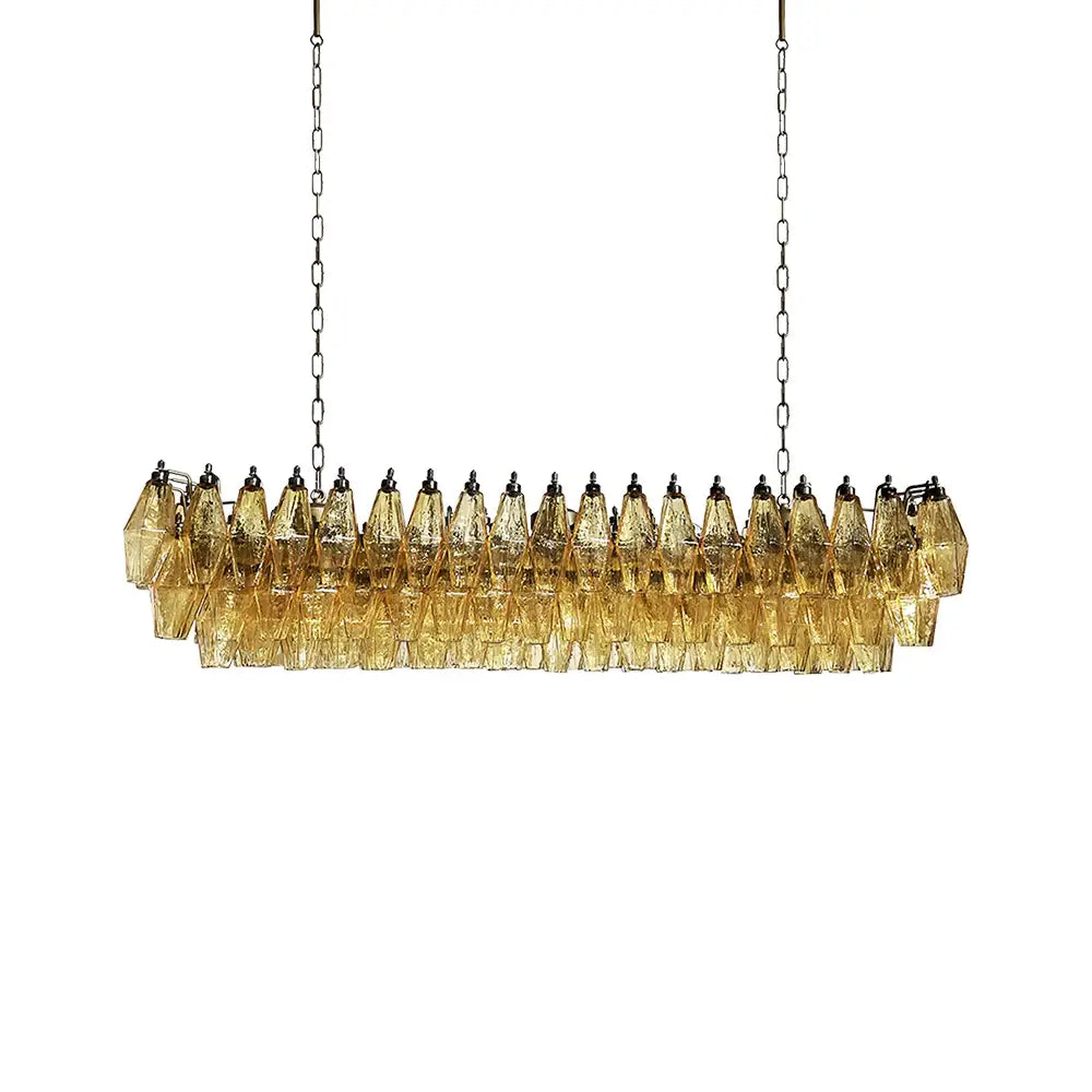 Elegant Amber Murano Poliedri Chandelier Main image