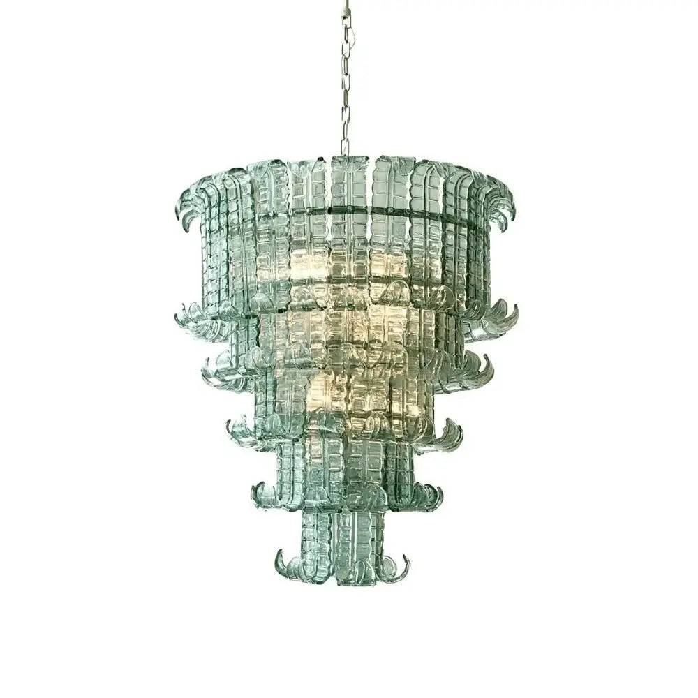 Elegant Leaf-Shaped Murano Glass Chandelier Main image