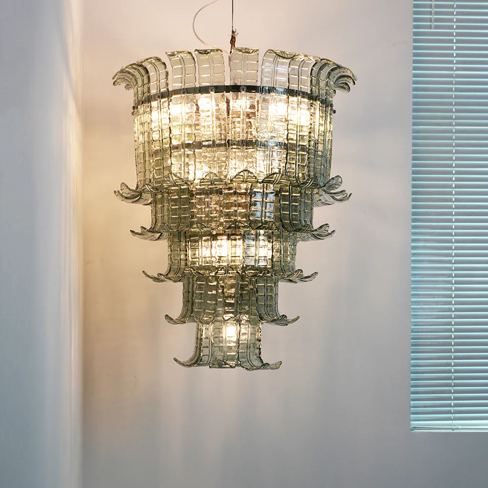 Elegant Leaf-Shaped Murano Glass Chandelier Secondary image