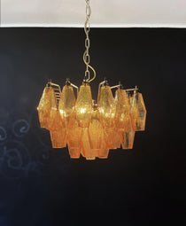 Poliedri Murano Amber Chandelier
