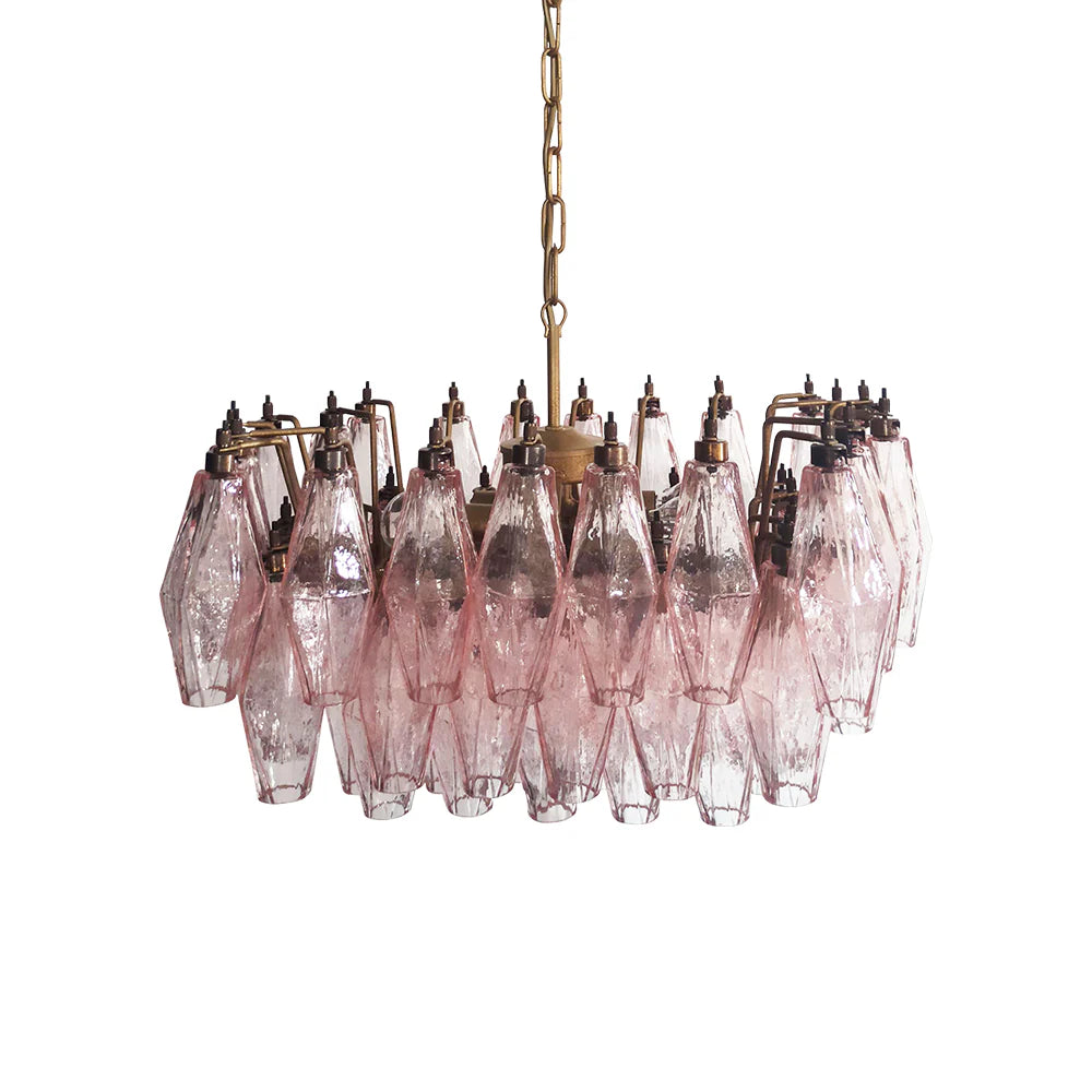 Poliedri Murano Pink Chandelier Main image