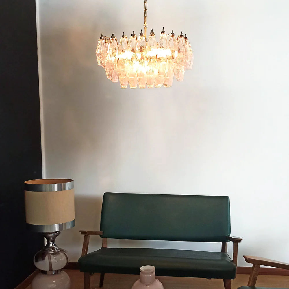 Poliedri Murano Pink Chandelier Secondary image