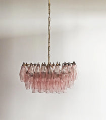 Poliedri Murano Pink Chandelier