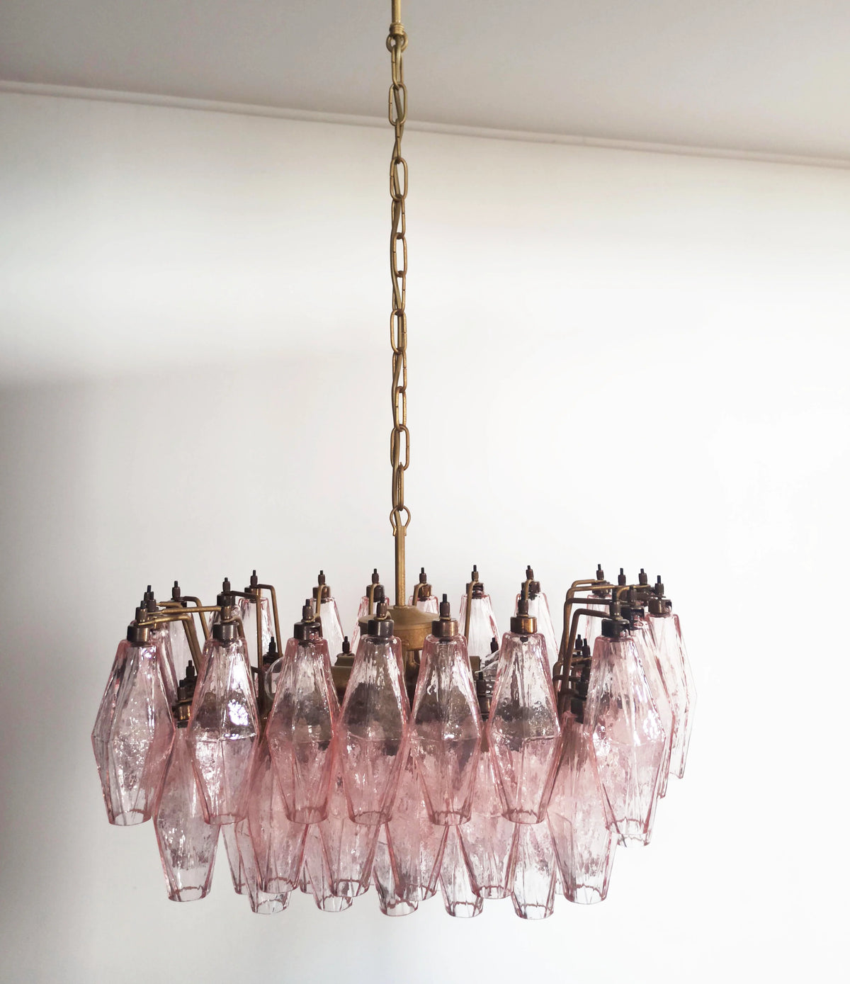 Poliedri Murano Pink Chandelier