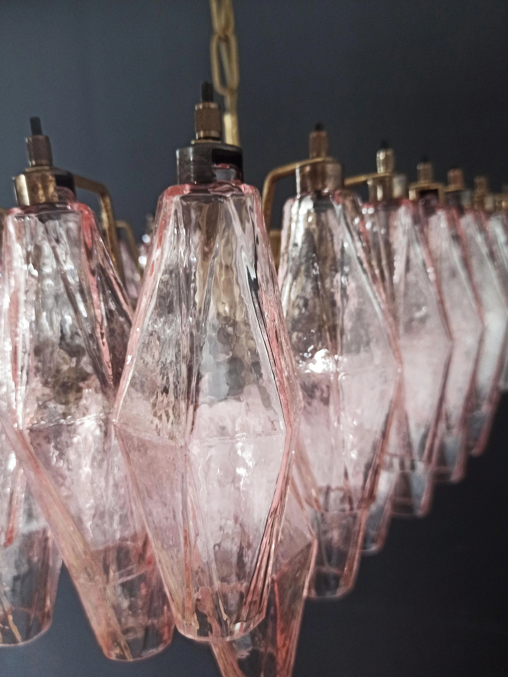 Poliedri Murano Pink Chandelier