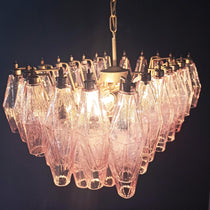 Poliedri Murano Pink Chandelier