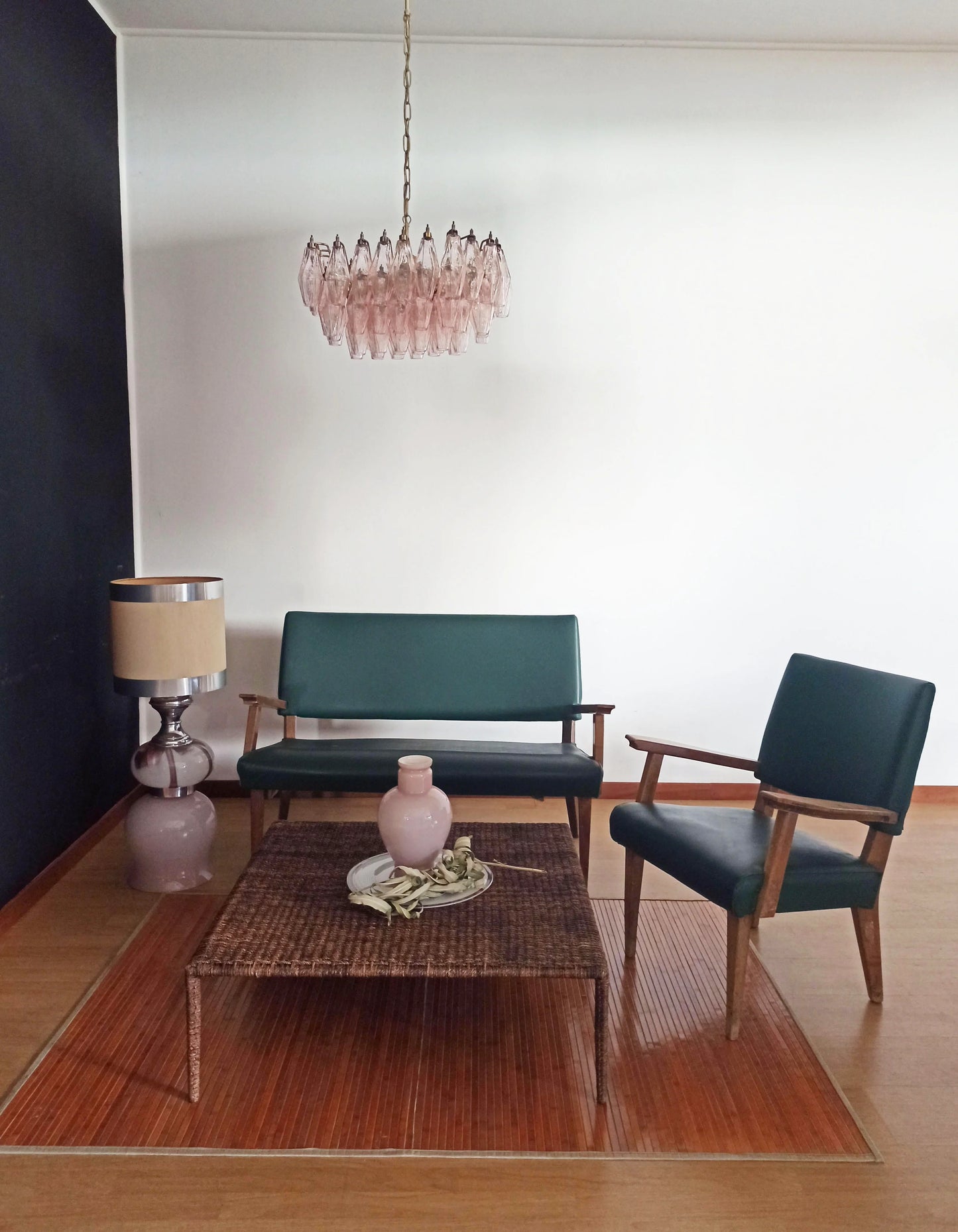 Poliedri Murano Pink Chandelier